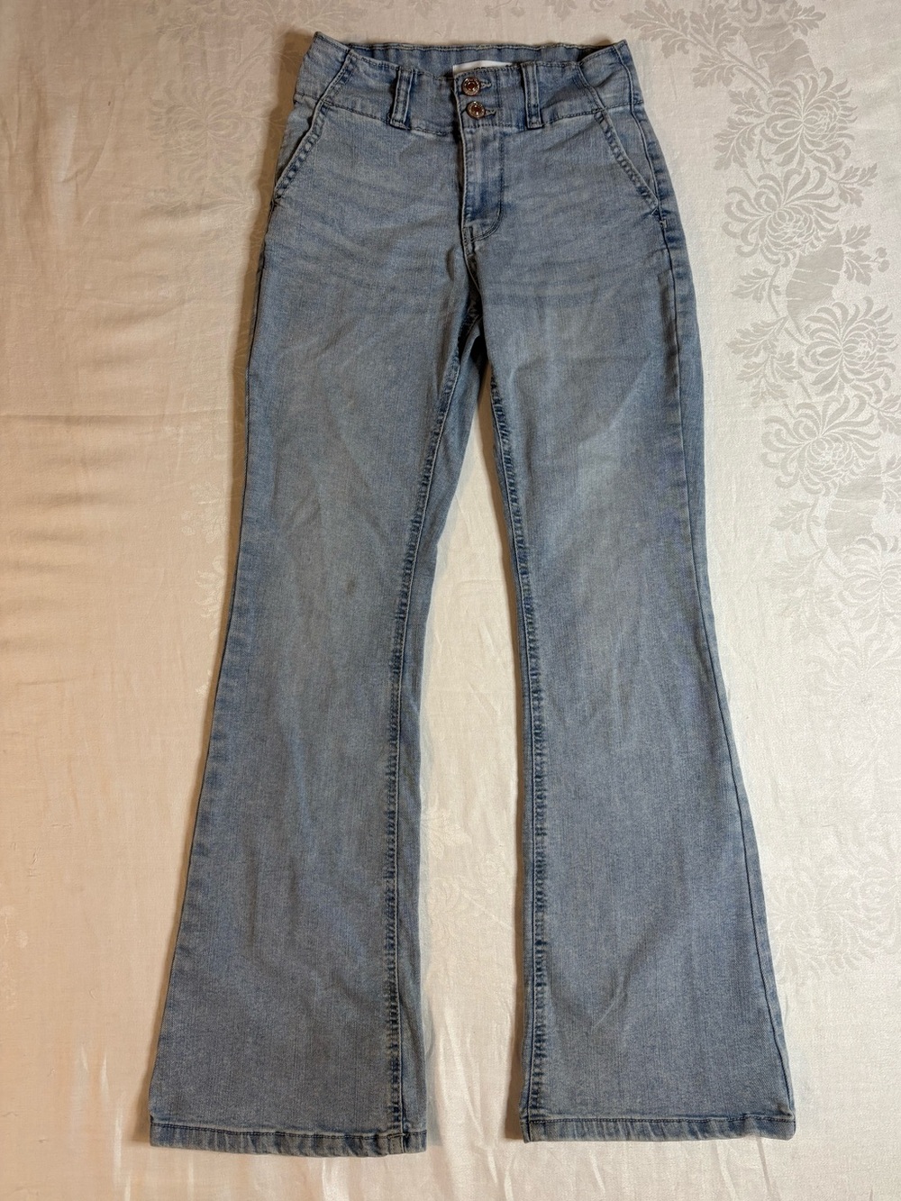 Ardene 01 Light Wash Flare Jeans Double Button Y2K Boho Casual Denim